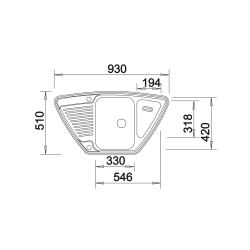 Zlewozmywak Blanco TIPO 9 E stal matowa, narożny, korek auto.526 338