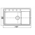 Zlewozmywak Pyramis CAMEA 79x50 1B 1D czarny 070074301