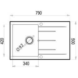 Zlewozmywak Pyramis ALAZIA 79x50 1B 1D mokka 079810802