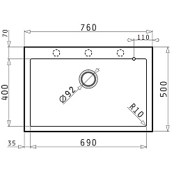 Zlewozmywak Pyramis ISTROS 76x50 1B karbon 070045612