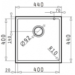 Zlewozmywak Pyramis TETRAGON 40x40 1B