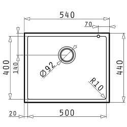 Zlewozmywak Pyramis TETRAGON 50x40 1B